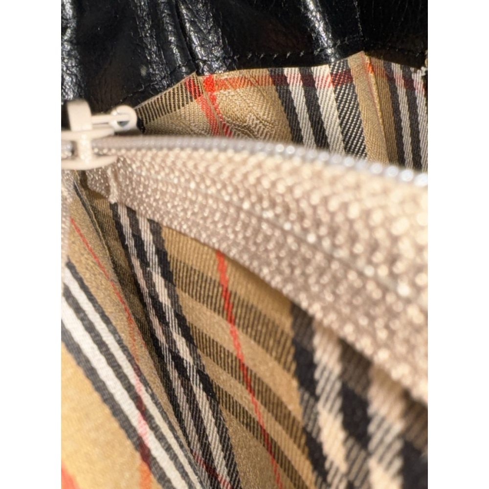Burberry Leather Top Handle Satchel Bag With Nova Check Lining with COA - Picture 11 of 16